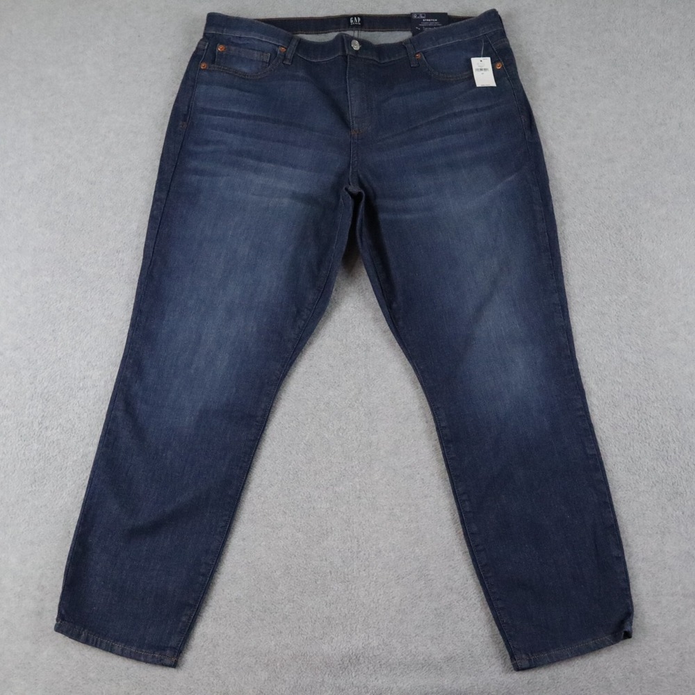 Gap Jeans Womens 34 True Skinny Ankle 5-Pocket Stretch Flex Denim Dark‎ Blue NWT